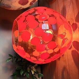 IKEA Knubbig Large Table Lamp Clear Glass Leaf Motif